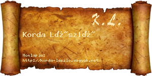 Korda László névjegykártya